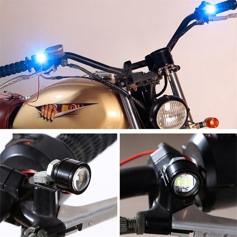Set 2x LED Auto/Moto cu suport metalic si fir, Diametru 23mm, 9W, Verde