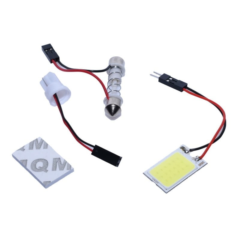 LED Auto COB Plafoniera, 36 Led, Lumina Alb-Rece, Adaptor Feston/T10, 6W