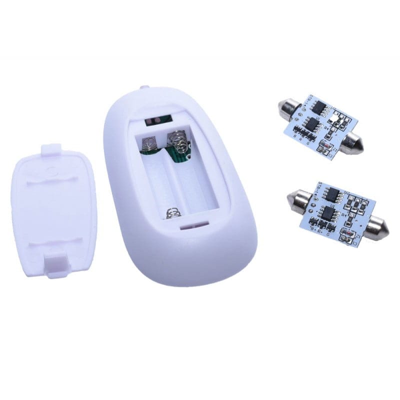 LED Auto RGB cu Telecomanda, Soclu Feston 39mm, Set 2 Buc