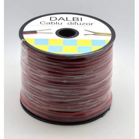 Cablu pentru Difuzoare Audio, Profesional, 2x1.5, Rola 100m, Rosu-Negru