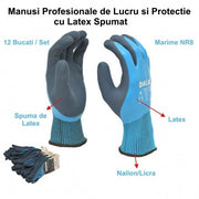 Manusi de Lucru din Poliester si Latex NR.9 - 12buc/set