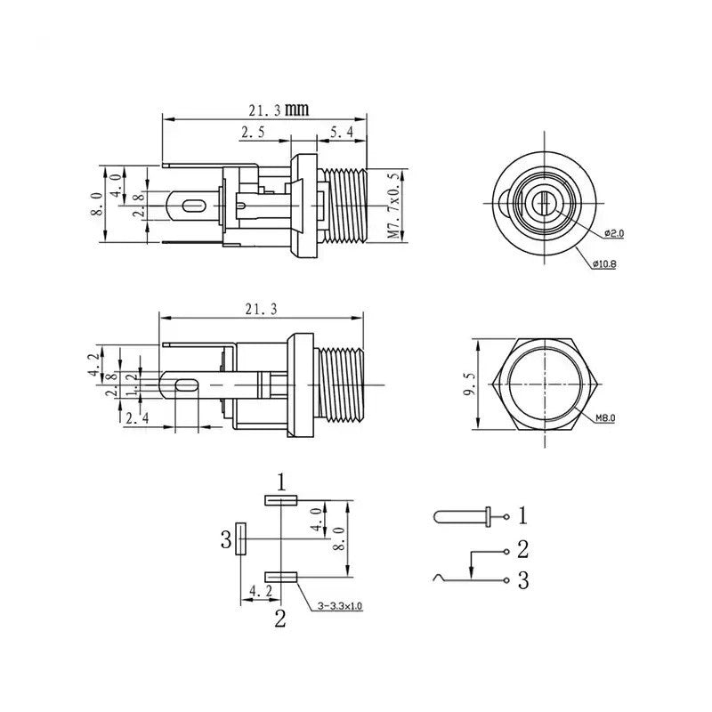Mufa de Alimentare DC 2,1mm Mama de Plastic / Montabila