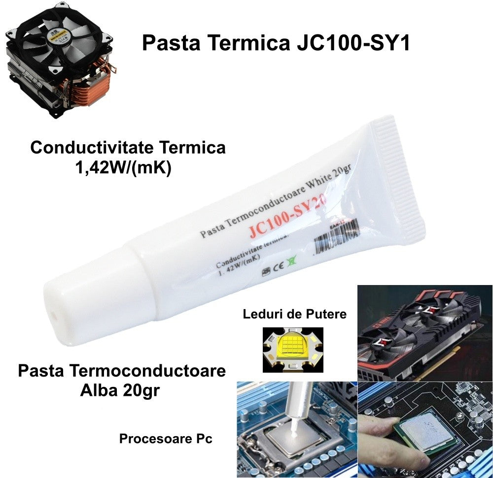 Pasta Termoconductoare JC100-SY20 / Alba 20gr
