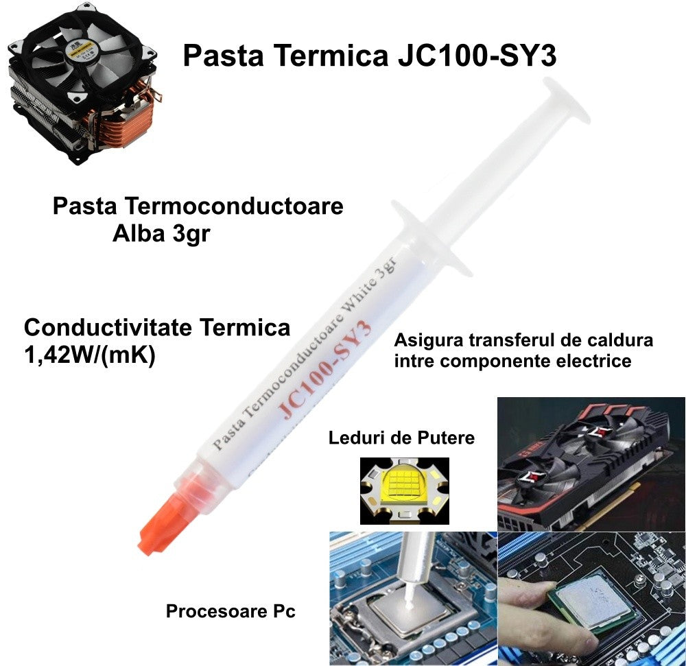 Pasta Termoconductoare JC100-SY3 / Alba 3gr