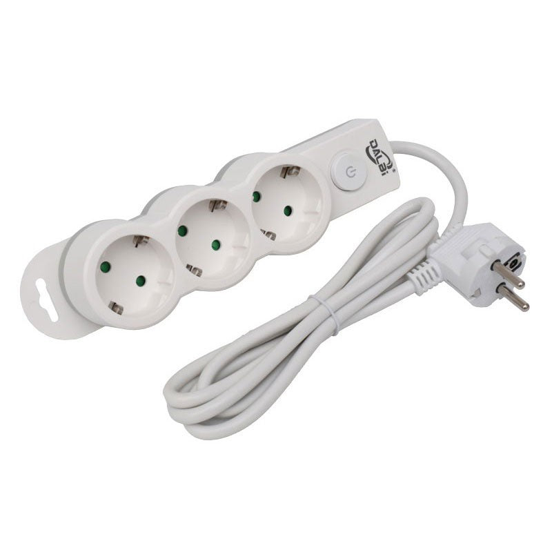 Prelungitor Electric cu Intrerupator, 3 Prize si Protectie Copii, Cablu 3x1mm / 5m
