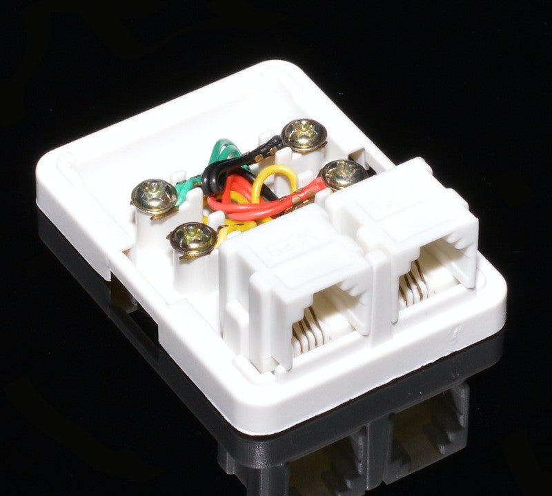 Priza Dubla de Telefon 2 x 6P4C