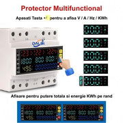 Protector Multifunctional Trifazic 100A - V/A/Hz/Kwh