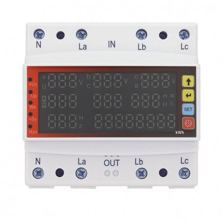 Protector Multifunctional Trifazic 100A - V/A/Hz/Kwh