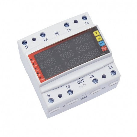Protector Multifunctional Trifazic 100A - V/A/Hz/Kwh