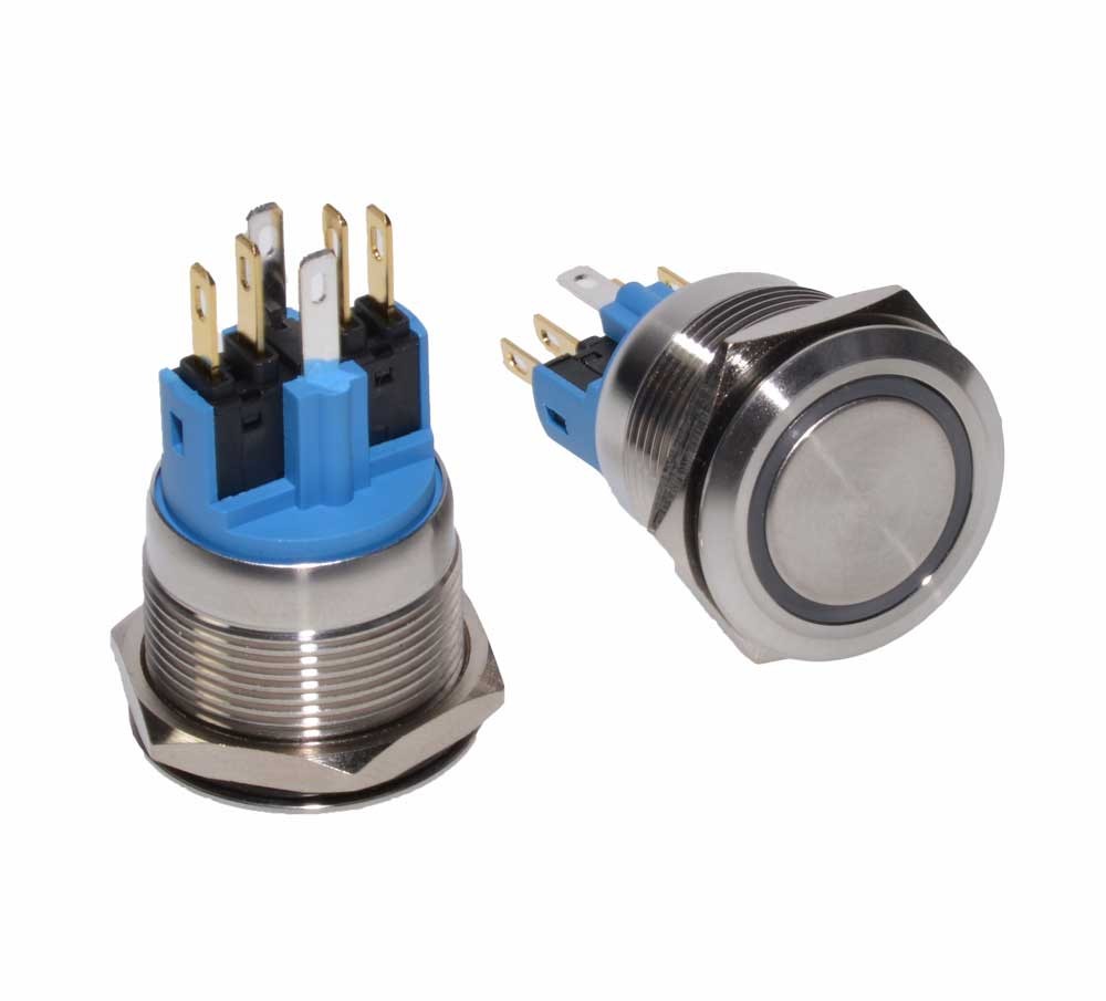 Push Buton 25mm/24V Led Alb