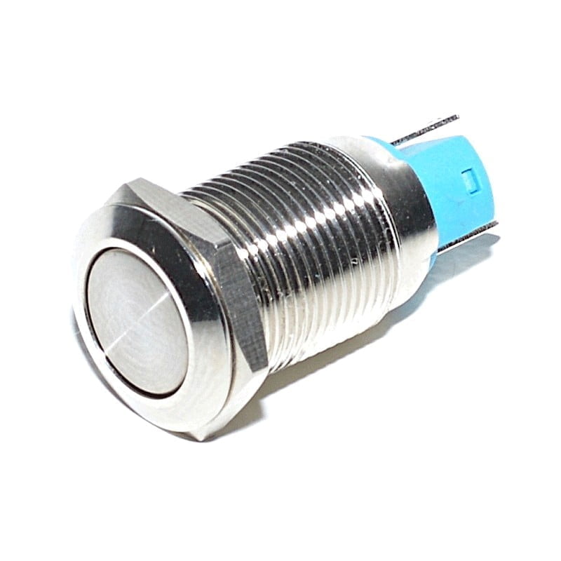 Buton Metalic simplu, Tip Push, Cu Retinere, 12mm, 220V