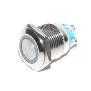 Buton Metalic cu LED, Tip Push, Cu Led, Fara Retinere, 16mm, 12V