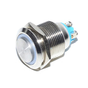 Buton Metalic cu LED Rosu, Tip Push, Cu Retinere, 19mm, 220V