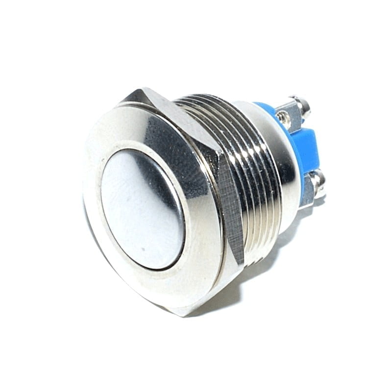Buton Metalic simplu, Tip Push, Fara Retinere, 22mm, 220V