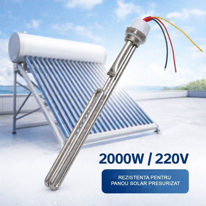 Rezistenta electrica 2000W 220V AC pentru panou solar presurizat cu boiler - DALBI