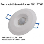 Senzor de Miscare 360˚ mini Slim cu Infrarosu / RT310