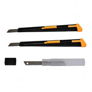 Set 2 Cutter Mini din Metal cu Lama ingusta 9mm si Rezerva
