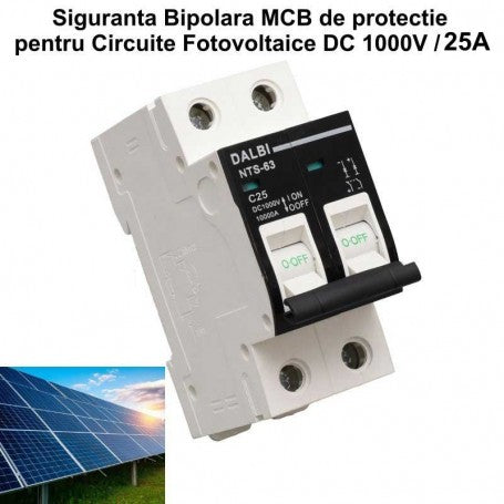 Siguranta MCB de Circuit Fotovoltaic DC 1000V - 2P / 63A