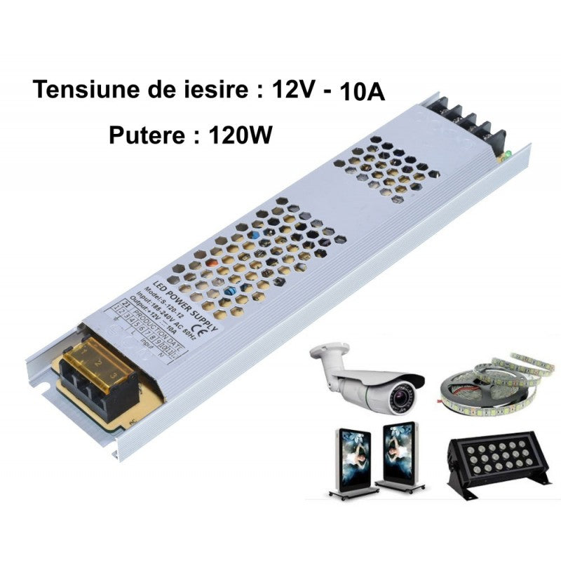 Sursa de Alimentare, Slim, Interior, 12V, 120W, 10A