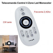 Telecomanda Controller Led CCT Monocolor, 4 Zone, RF 2,4GHz - Reglaj intensitate si Temperatura