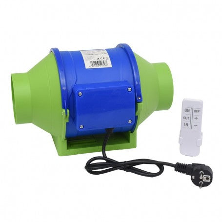 Ventilator Booster Bidirectional 4'' (100mm), 30W, 390m3/h, Telecomanda - Montaj pe Tubulatura HZ-100H