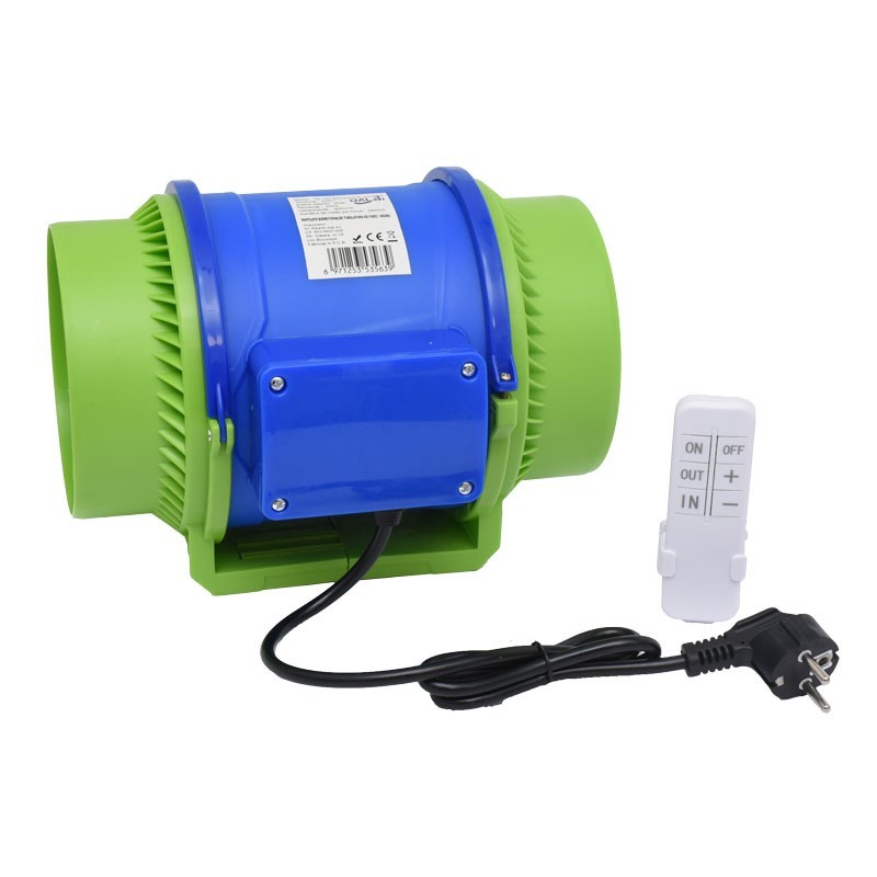 Ventilator Booster Bidirectional 6'' (150mm), 40W, 600m3/h, Telecomanda - Montaj pe Tubulatura HZ-150H