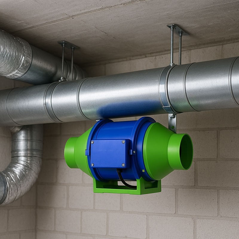 Ventilator Profesional pentru Tubulatura in Linie HZ-100, Putere 30W, Debit 220m3/h, Ø100mm - Dalbi HZ-100