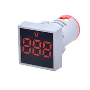 Voltmetru Digital, LED, Panou Patrat, 22mm, Prindere cu surub, Rosu